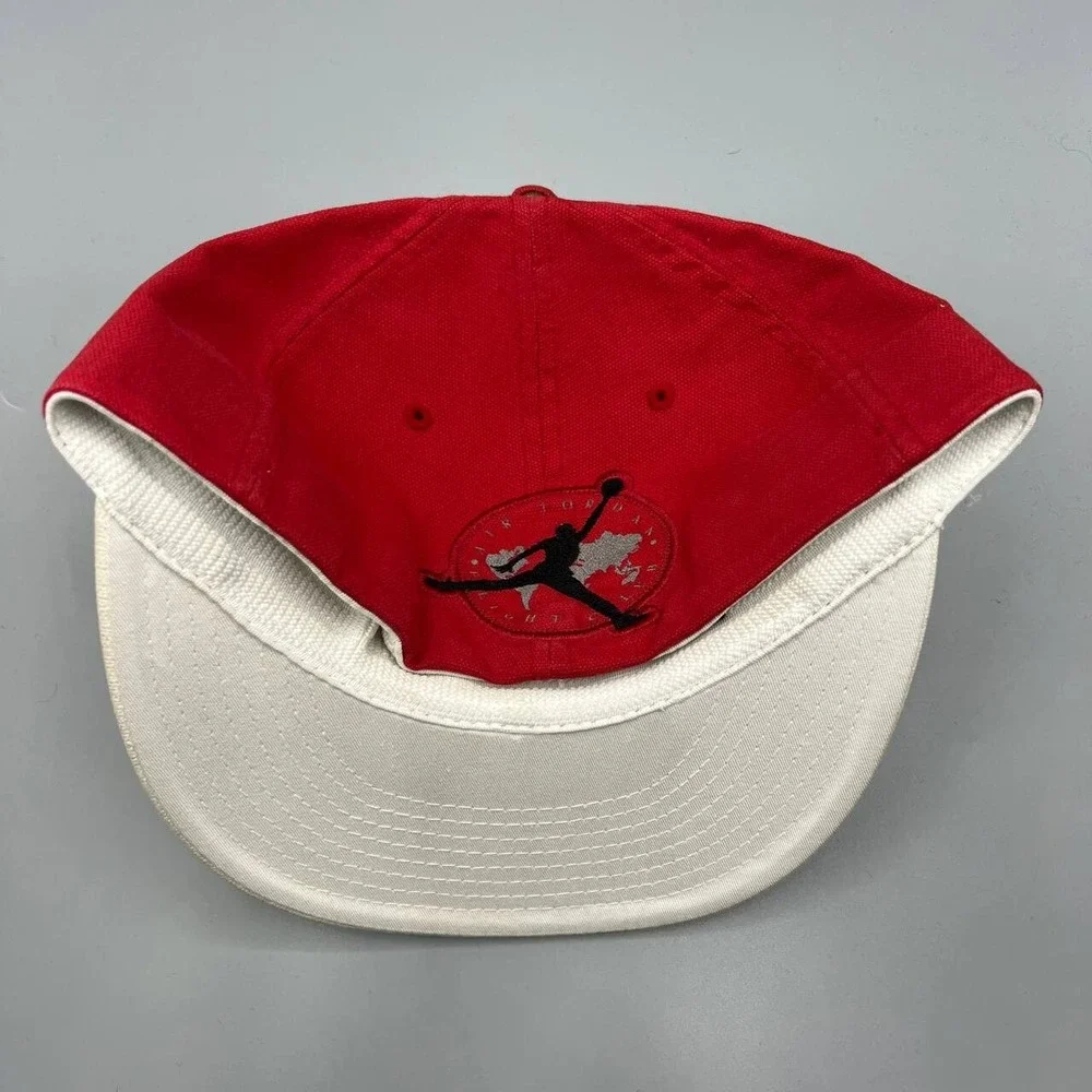 Air Jordan Hat Men 7 1/2 White Red Jumpman Flexfit‎ Fitted Cap